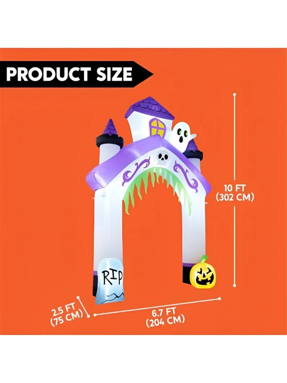 10FT Tall Halloween Inflatables Giant Haunted House Castle Archway